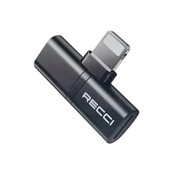 Переходник Recci RDS-A05 Lightning - 2xLightning (Black)