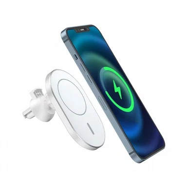 Автомобильный держатель Wiwu Liberator MagSafe с беспроводной зарядкой (Silver)