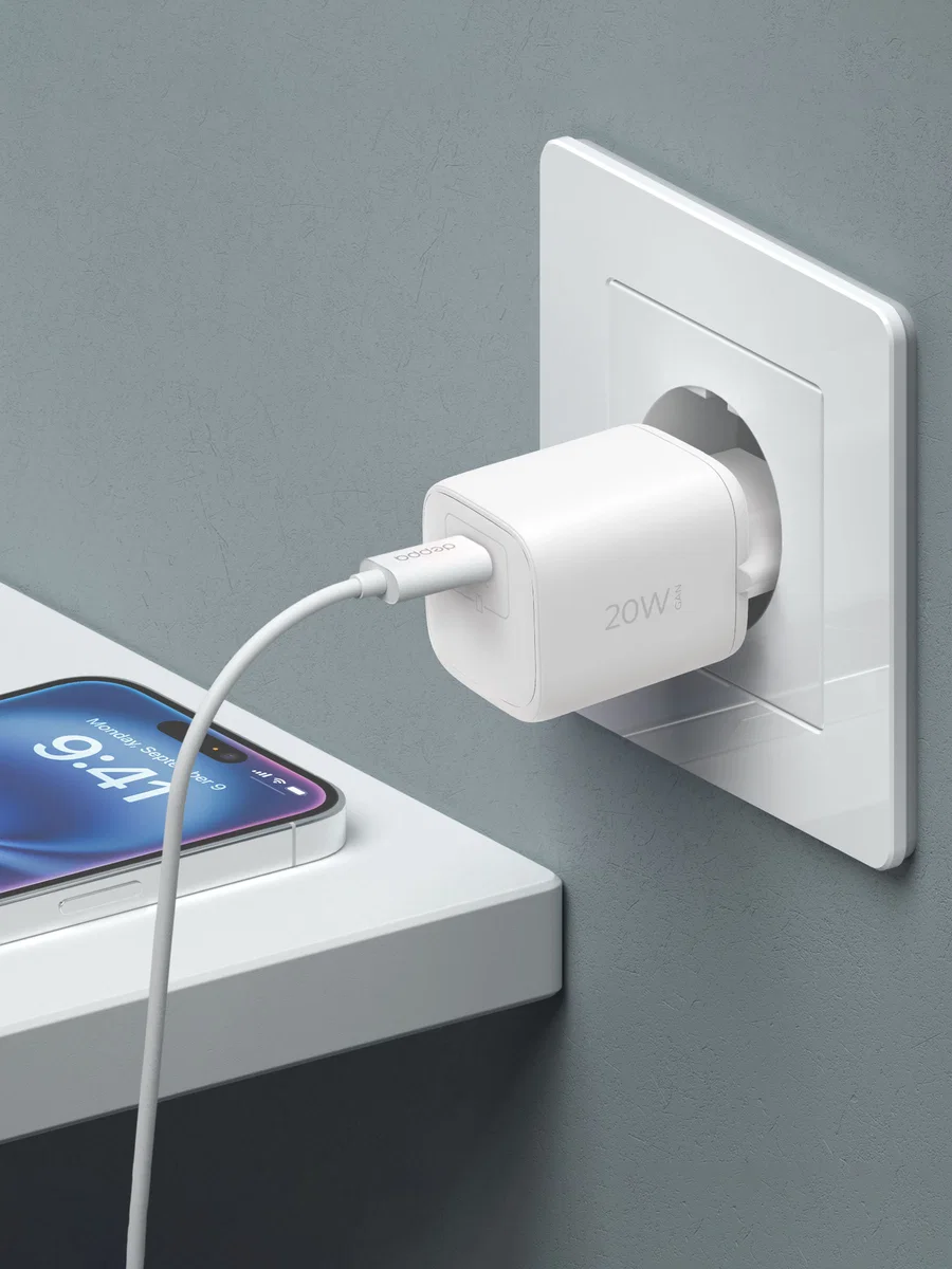 Адаптер Deppa GaN Mini USB-C 20W (White)