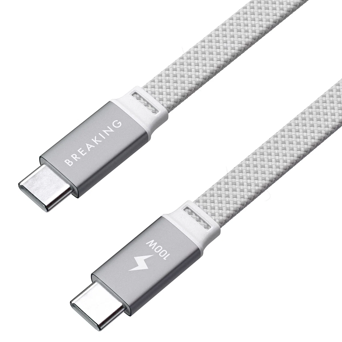 Кабель Breaking Neo Magnetic USB-C - UCB-C 100W, 1m, серебристый