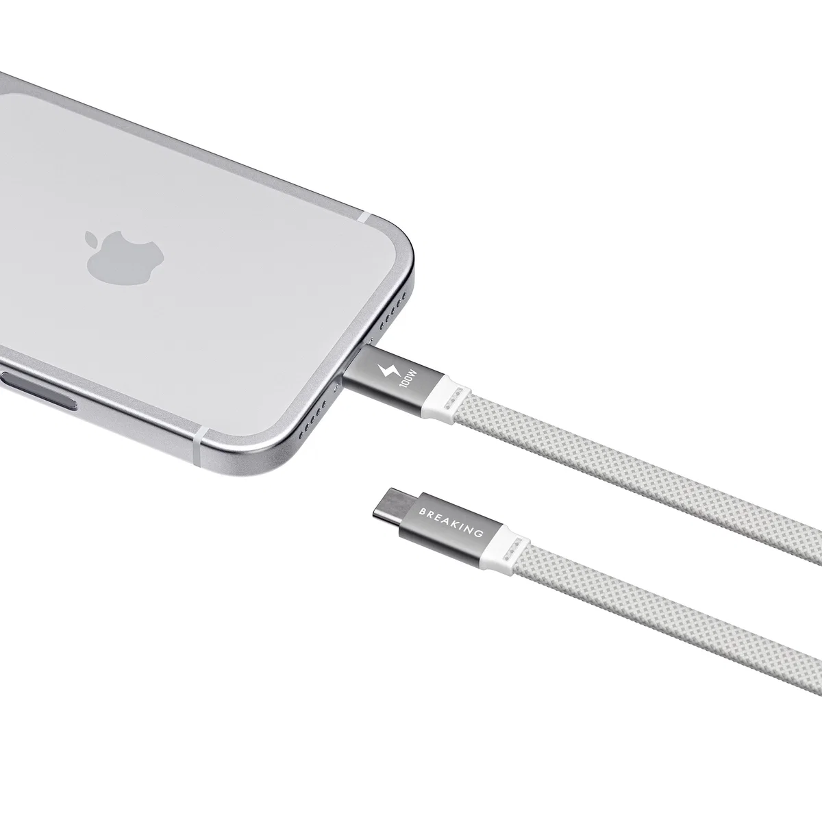 Кабель Breaking Neo Magnetic USB-C - UCB-C 100W, 1m, серебристый