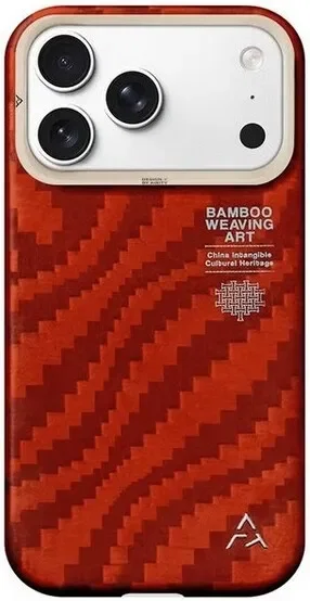 Чехол Airity Bamboo Shadow Orient с MagSafe для iPhone 17 Pro / 18 Pro, Claret Red
