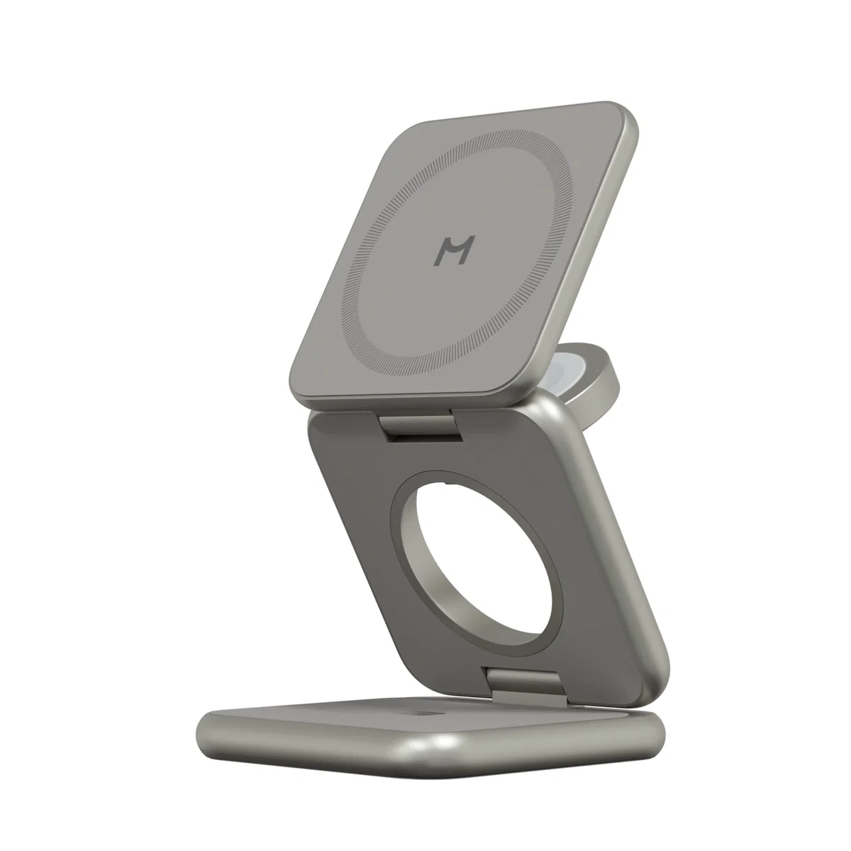 Беспроводная зарядная станция Magssory Fold Pro 3 в 1 MagSafe 15W (Titanium)