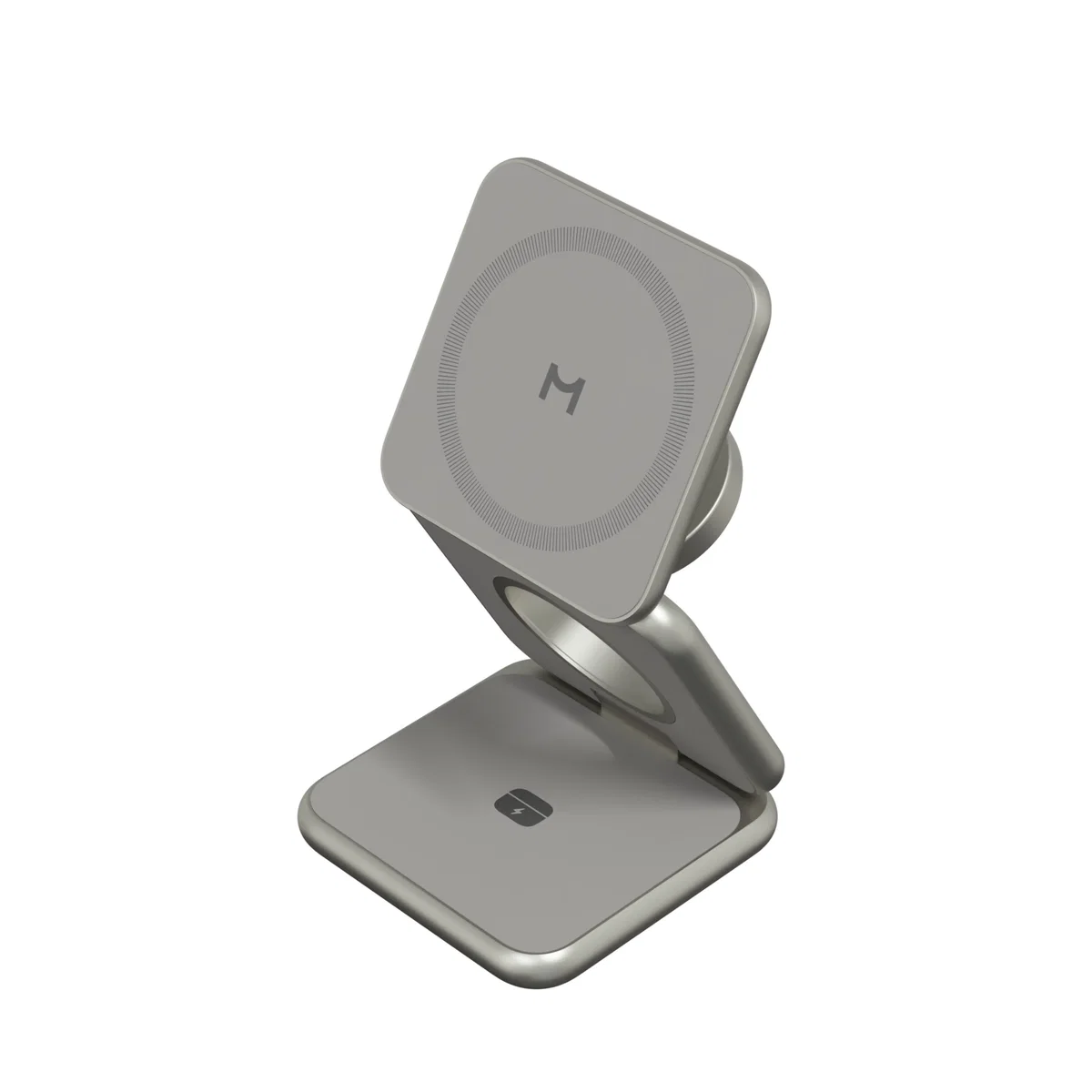 Беспроводная зарядная станция Magssory Fold Pro 3 в 1 MagSafe 15W (Titanium)