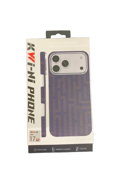 Чехол Kwi-Ni с MagSafe для iPhone 17 Pro Max под карбон Темно синий