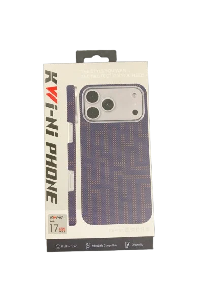 Чехол Kwi-Ni с MagSafe для iPhone 17 Pro Max под карбон Темно синий