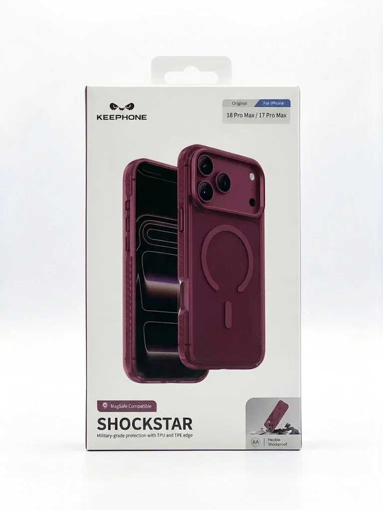 Защитный чехол Keephone ShockStar с Magsafe для 17 Pro Max / 18 Pro Max (Бургунди)