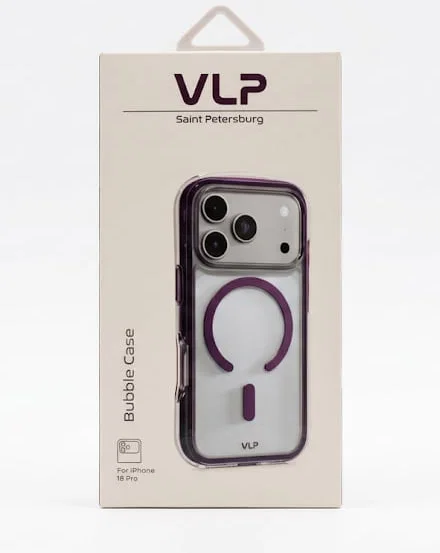 Чехол VLP Bubble Case с MagSafe для iPhone 17 Pro /18 Pro (Темно - вишневый)