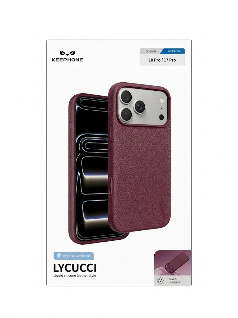 Защитный чехол Keephone Lycucci с Magsafe для 17 Pro / 18 Pro (Бургунди)