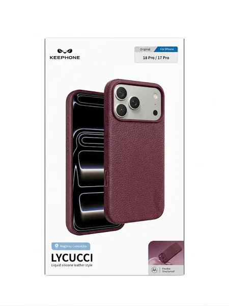 Защитный чехол Keephone Lycucci с Magsafe для 17 Pro / 18 Pro (Бургунди)