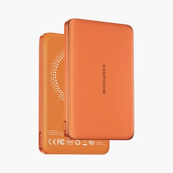 Внешний аккумулятор Keephone Ultra Slim Shanks MagSafe Qi2 5000mAh 25W (Cosmic Orange)