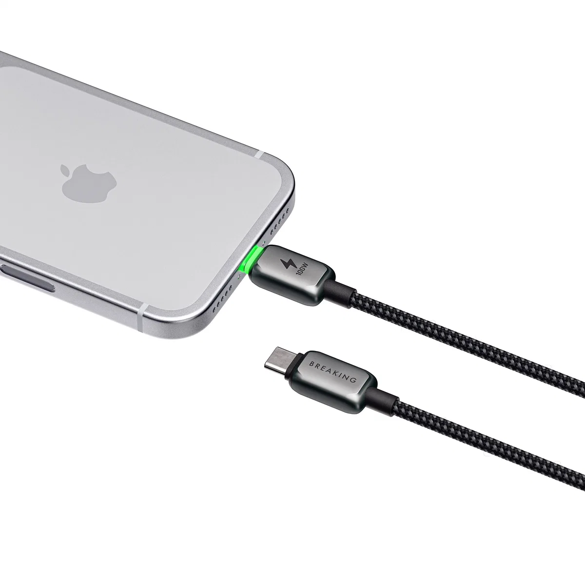 Кабель Breaking Deep USB-C - UCB-C 100W, 1m, черный