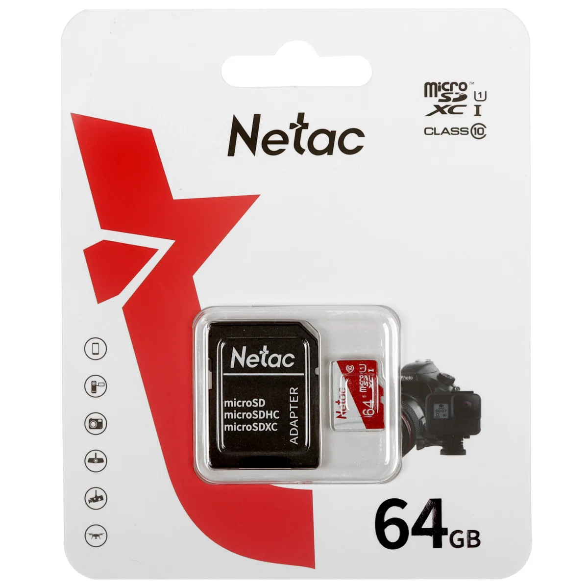 Карта памяти Netac P500 MicroSD 64GB
