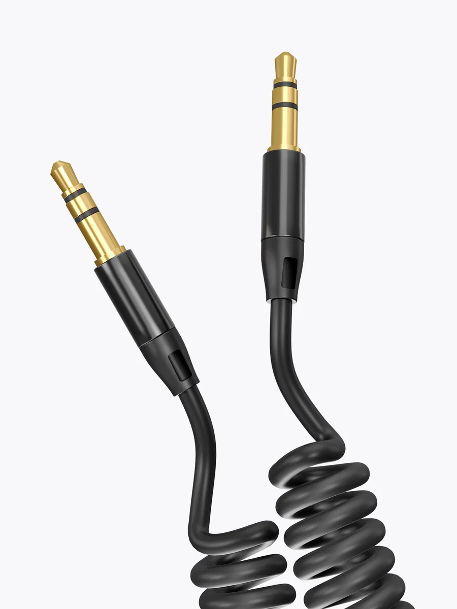 Кабель AUX Deppa 3.5mm - 3.5mm витой 1.2m (Black)