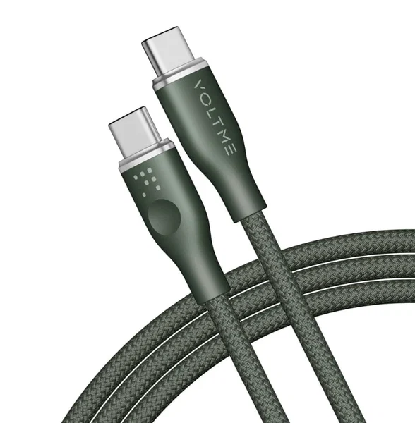Кабель USB2.0 CTC 5A, USB-С - USB-C, 240W, 2.0 м, Зеленый, VOLTME