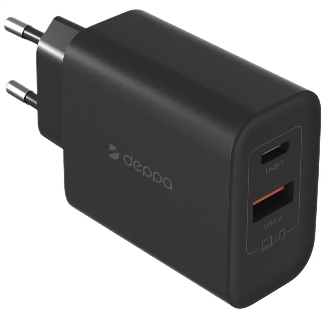 Адаптер Deppa USB-A + USB-C 45W (Black)