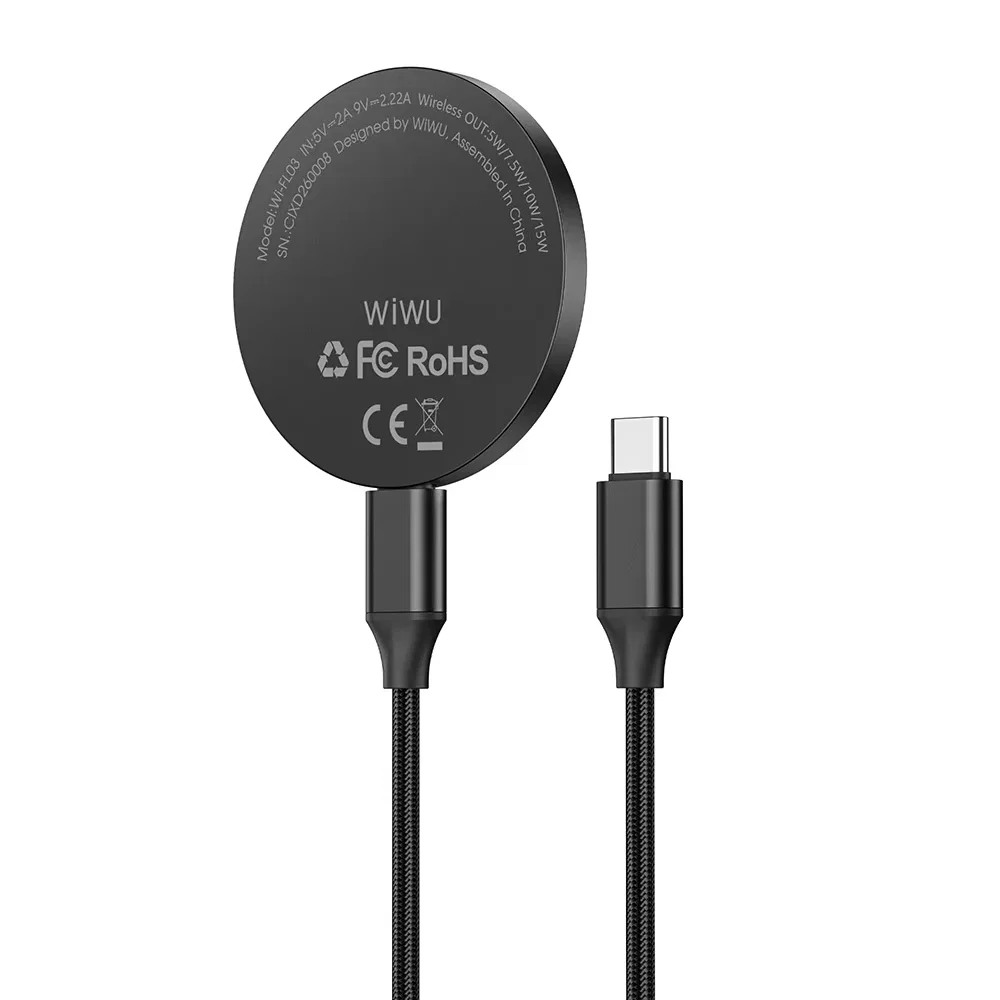 Беспроводное зарядное устройство Wiwu Kevlar MagSafe 15W (Black)