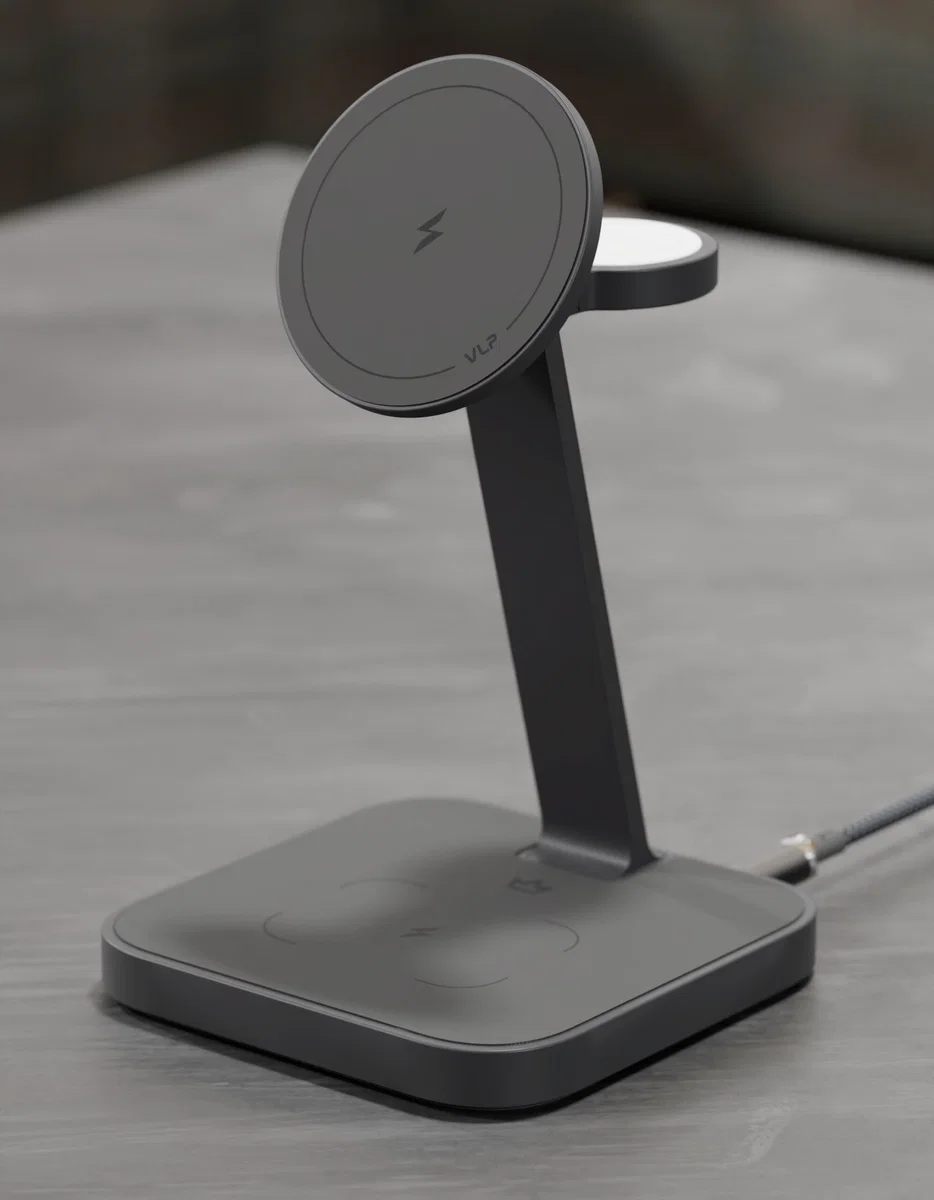 Беспроводная зарядная станция VLP Unity Power 3 в 1 MagSafe 15W (Space Gray)