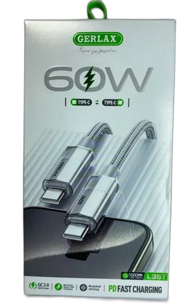 Кабель Gerlax L9T USB-C - USB-C 60W (1m)