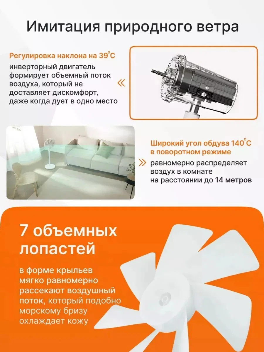 Напольный вентилятор Xiaomi Mijia DC Inverter Fan 1X White