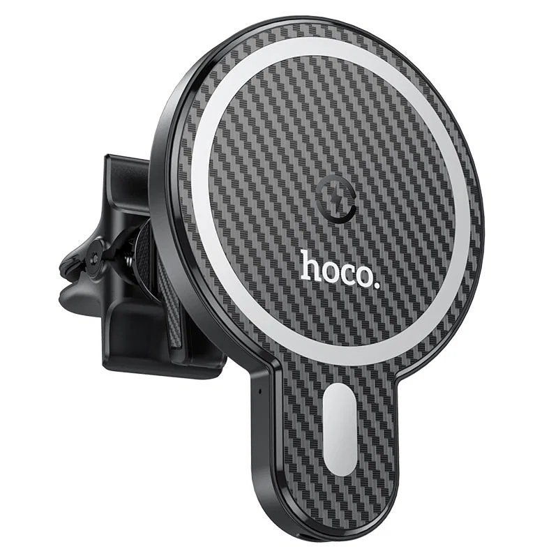 Автомобильный держатель Hoco CA85 Ultra-fast MagSafe с беспроводной зарядкой (Black)