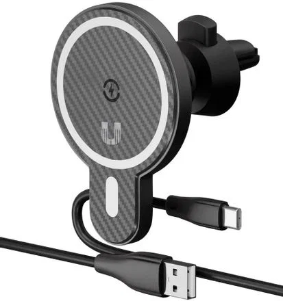 Автомобильный держатель Uzay MA-20 MagSafe с беспроводной зарядкой (Black)