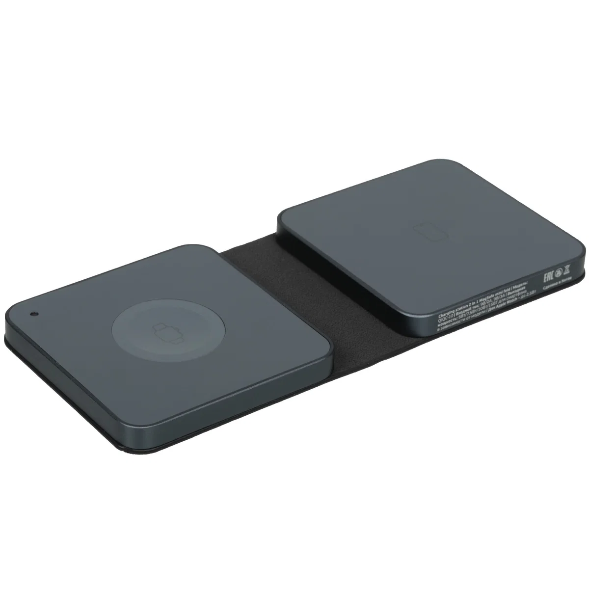 Беспроводная зарядная станция Deppa Mini Fold 2 в 1 MagSafe 17.5W (Black)