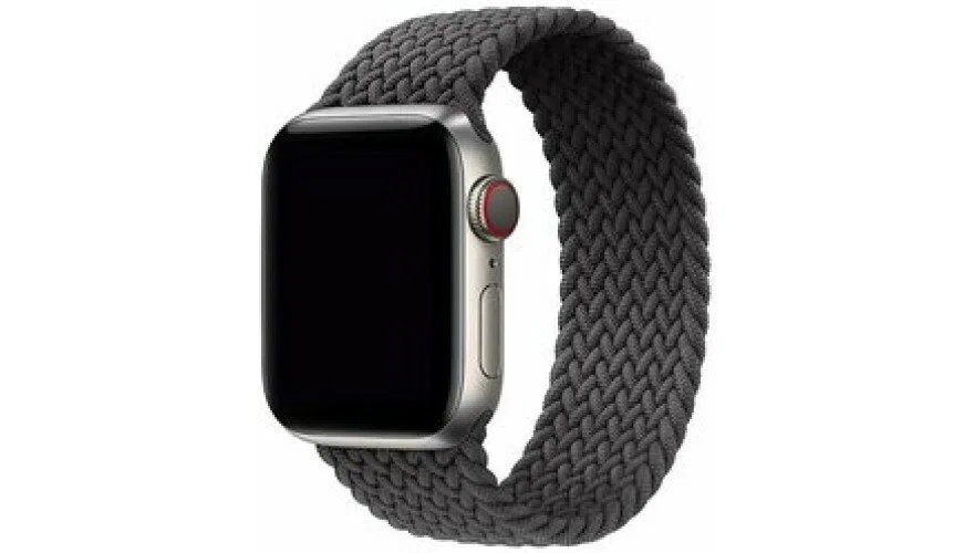 Ремешок нейлоновый плетёный VLP для Apple Watch 38/40/41, S/M, 2шт, чёрный