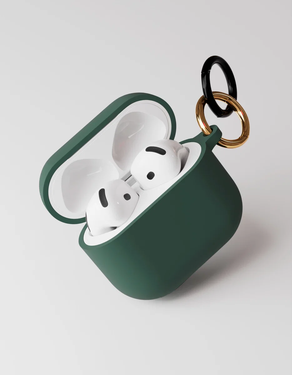 Чехол защитный VLP Charm Case для AirPods 4, темно-зеленый
