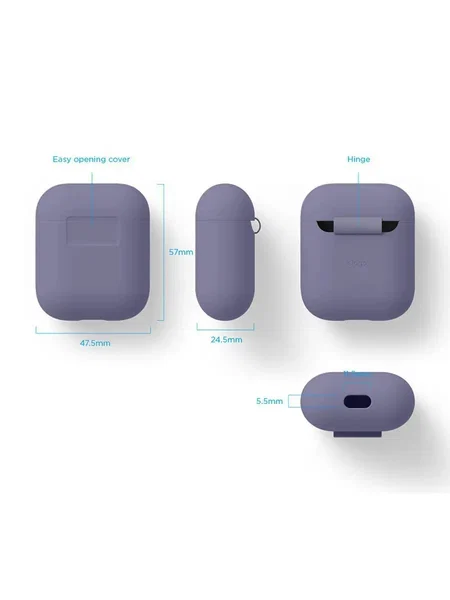 Silicone case for AirPods 1/2 лавандовый