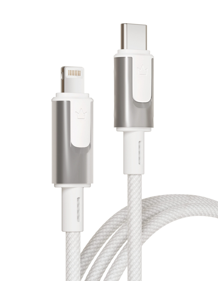Дата-кабель VLP Force Line 30W USB-C + Lightning, 1.2m, белый