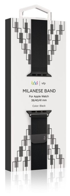 Ремешок миланская петля VLP Milanese Band Pro 38/40/41 mm Black