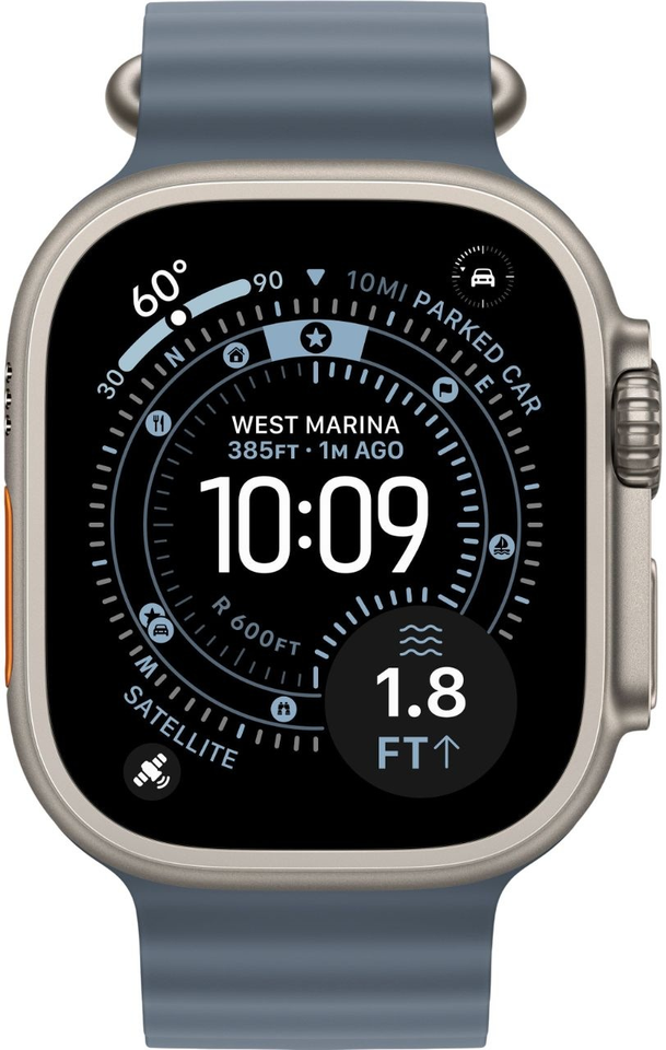 Apple Watch Ultra 3 49mm Natural Titanium Ocean Band Anchor Blue