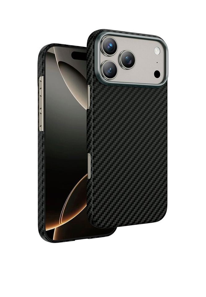 Чехол Kwi-Ni с MagSafe для iPhone 17 Pro Max / 18 Pro Max под карбон черный
