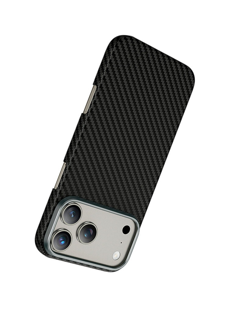 Чехол Kwi-Ni с MagSafe для iPhone 17 Pro Max / 18 Pro Max под карбон черный