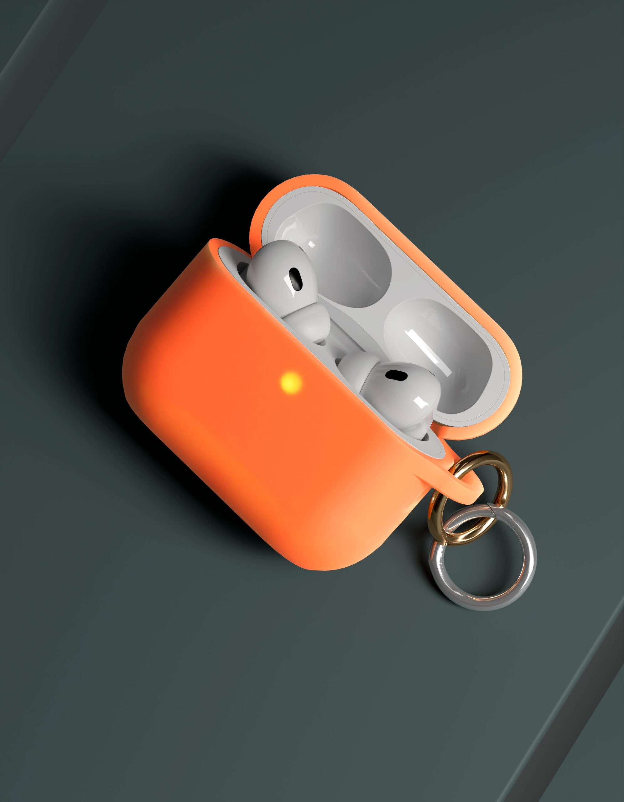 Чехол силиконовый VLP Charm Case для AirPods Pro 3, оранжевый