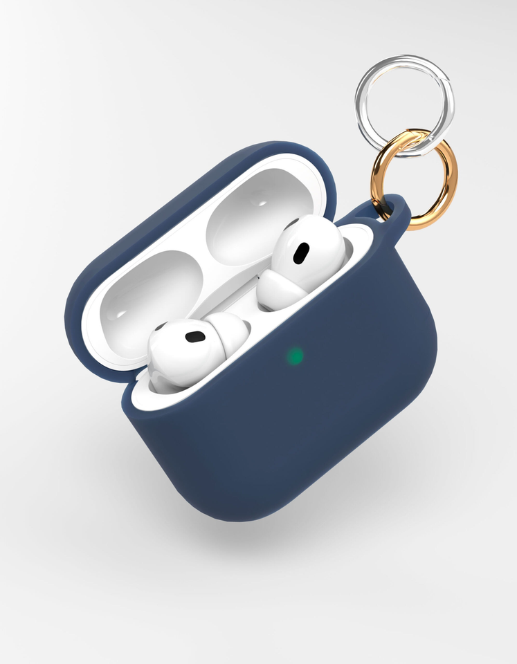 Чехол силиконовый VLP Charm Case для AirPods Pro 3, темно-синий