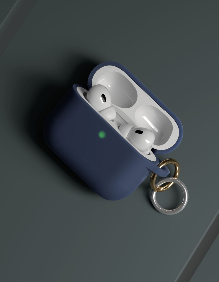 Чехол силиконовый VLP Charm Case для AirPods Pro 3, темно-синий