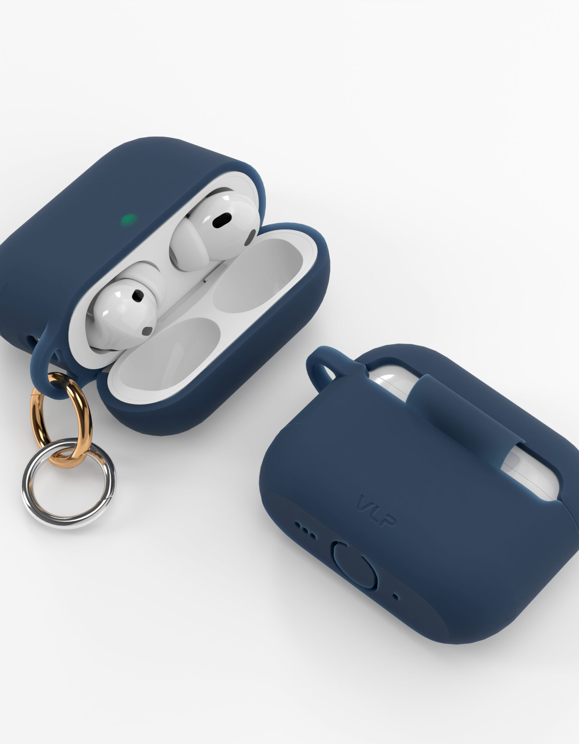 Чехол силиконовый VLP Charm Case для AirPods Pro 3, темно-синий