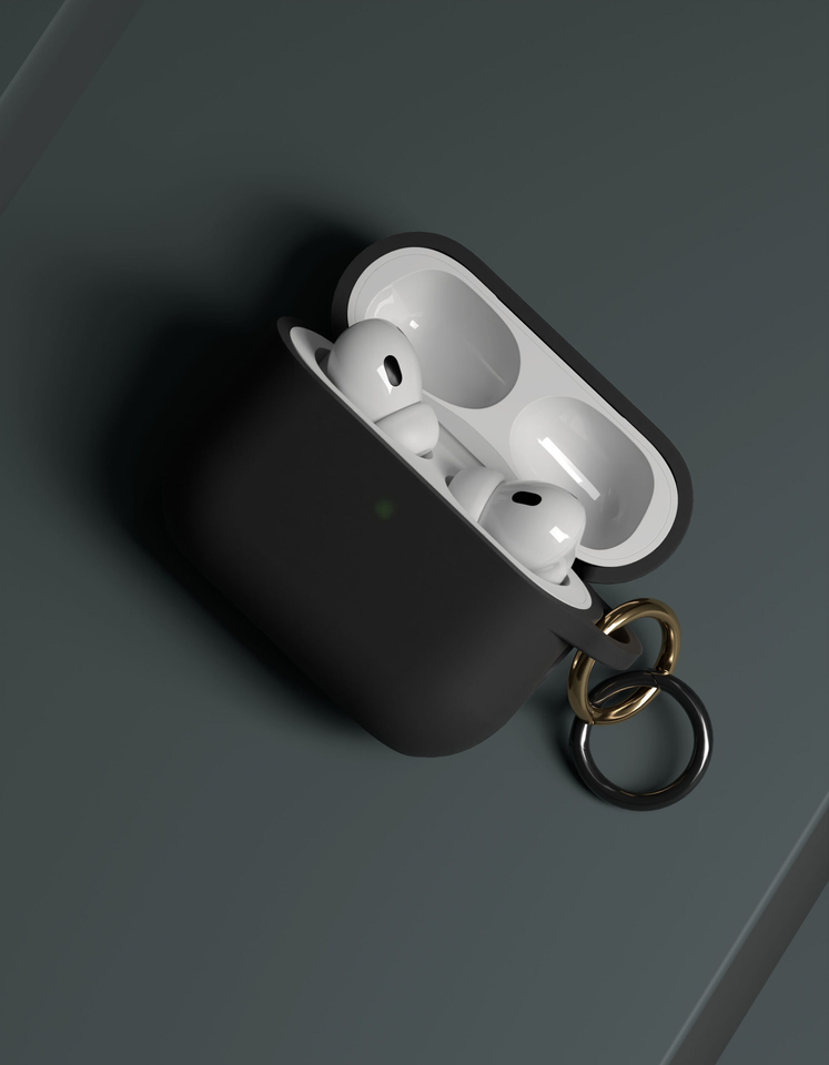 Чехол силиконовый VLP Charm Case для AirPods Pro 3, черный