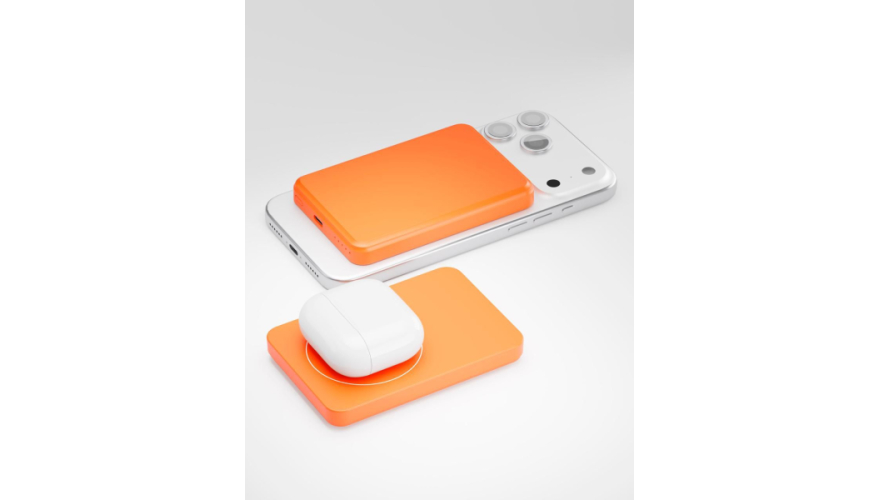 Аккумулятор внешний VLP LITE Power Snap 5000 mAh, 3A, MagSafe, USB-C, оранжевый
