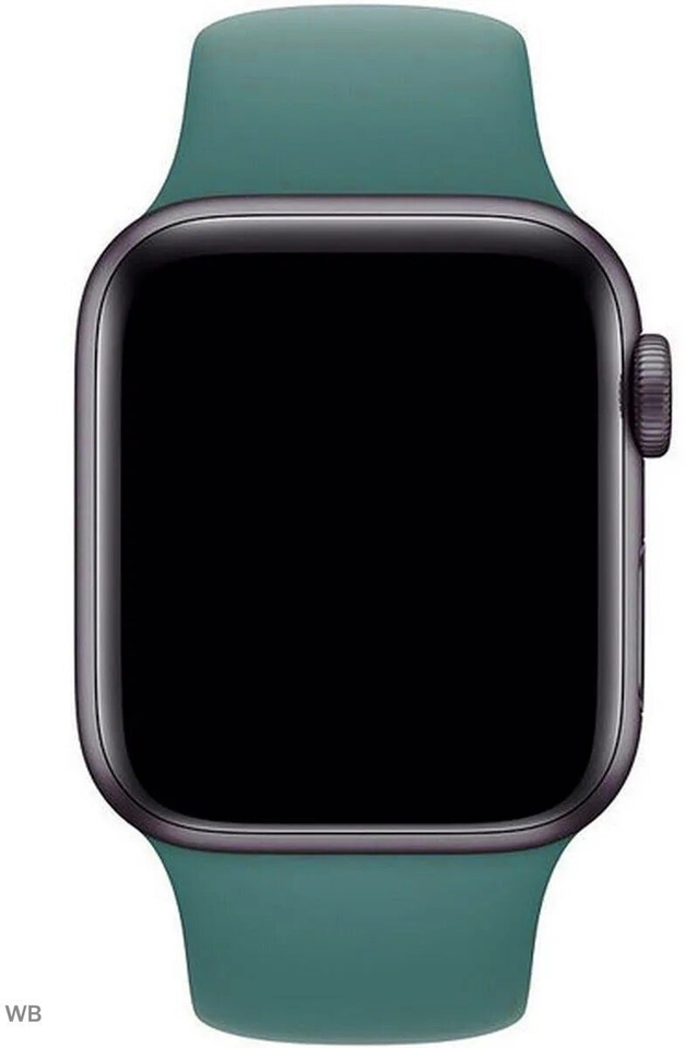 Ремешок силиконовый для Apple Watch 38/40/41, темно-зеленый