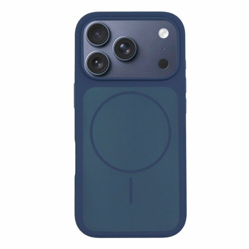Чехол Silicone Case MagSafe 17 Pro Max синий лого