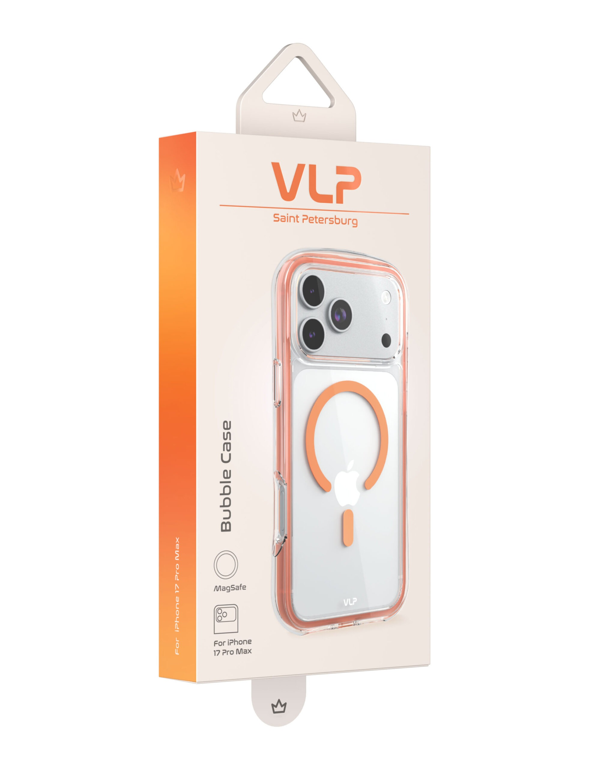Чехол VLP Bubble Case с MagSafe для iPhone 17 Pro Max, оранжевый