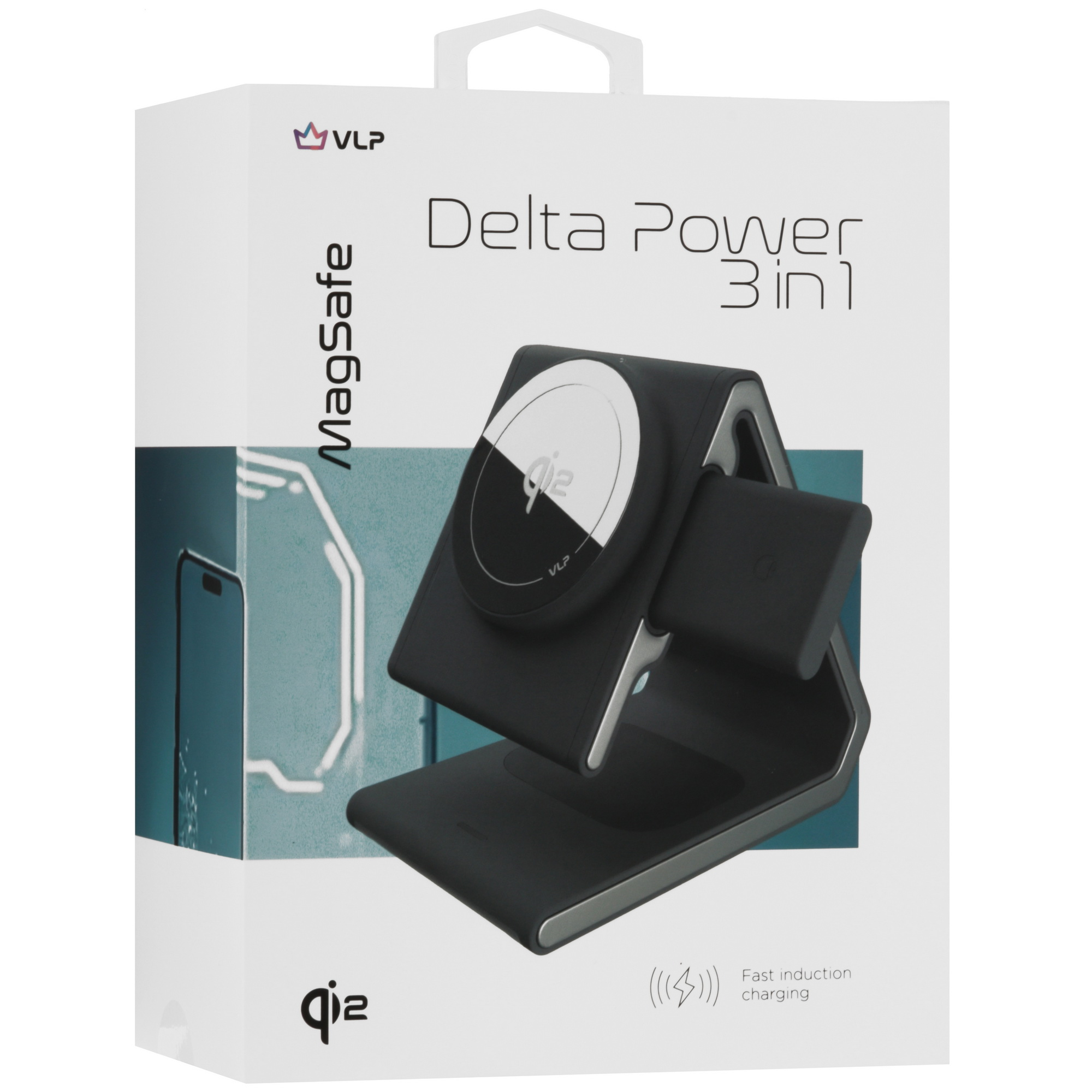 Беспроводная зарядная станция VLP Delta Power 3 в 1 MagSafe 15W (Black)