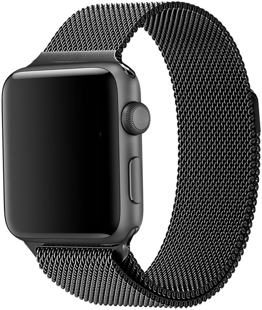 Ремешок миланская петля  для Apple Watch 42/44/45/49 черный