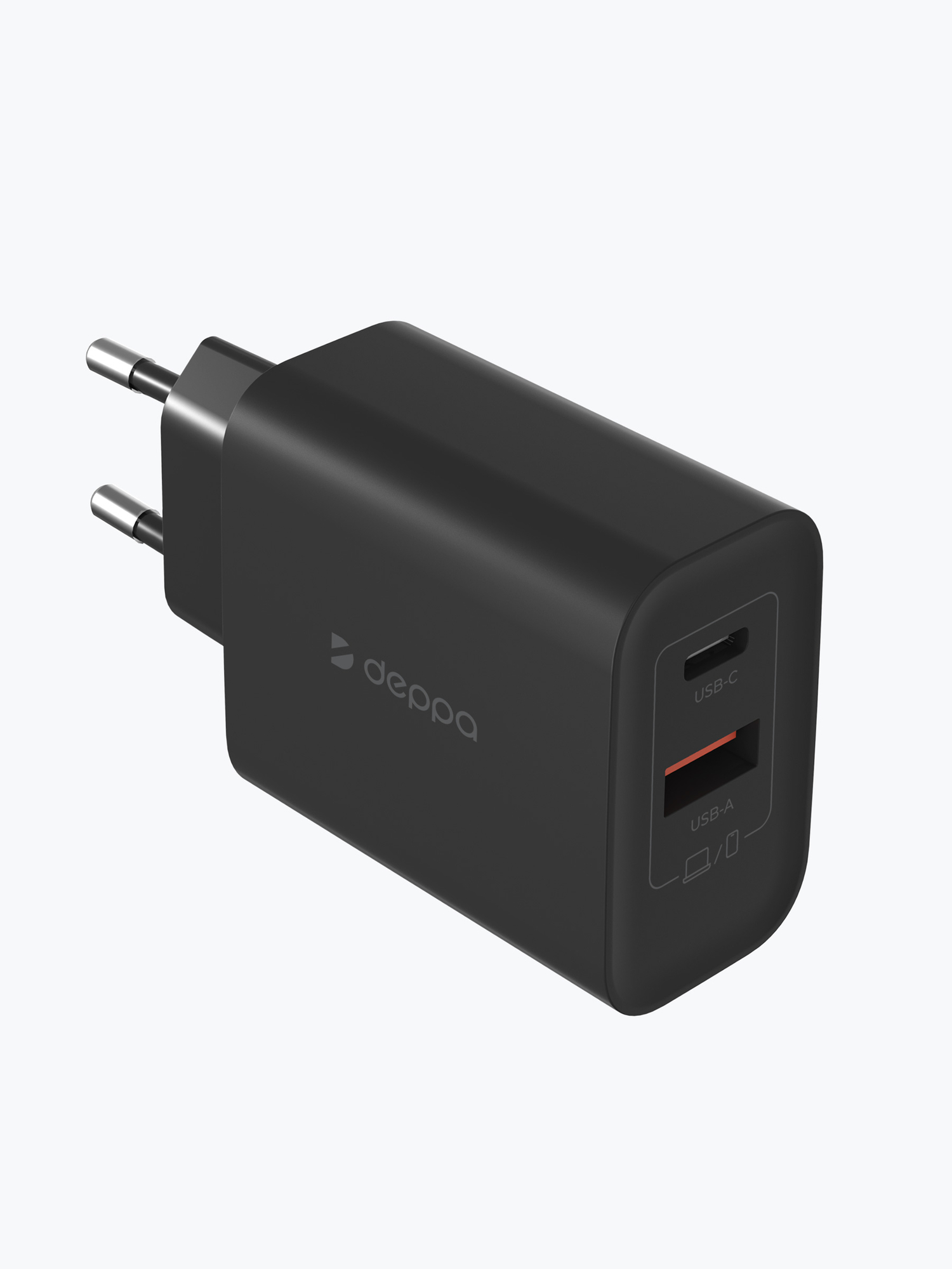 Адаптер Deppa USB-A + USB-C 45W (Black)