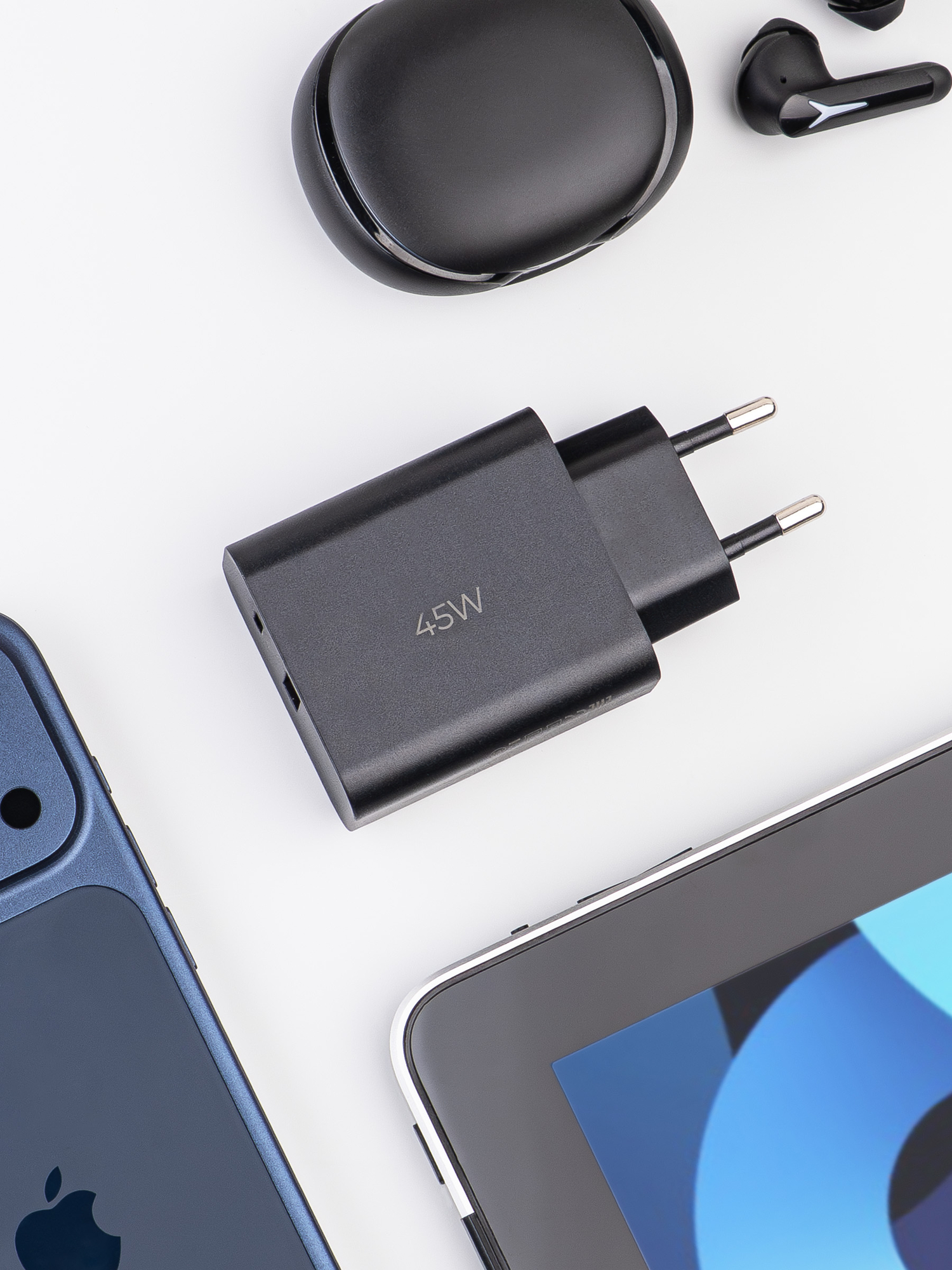 Адаптер Deppa USB-A + USB-C 45W (Black)