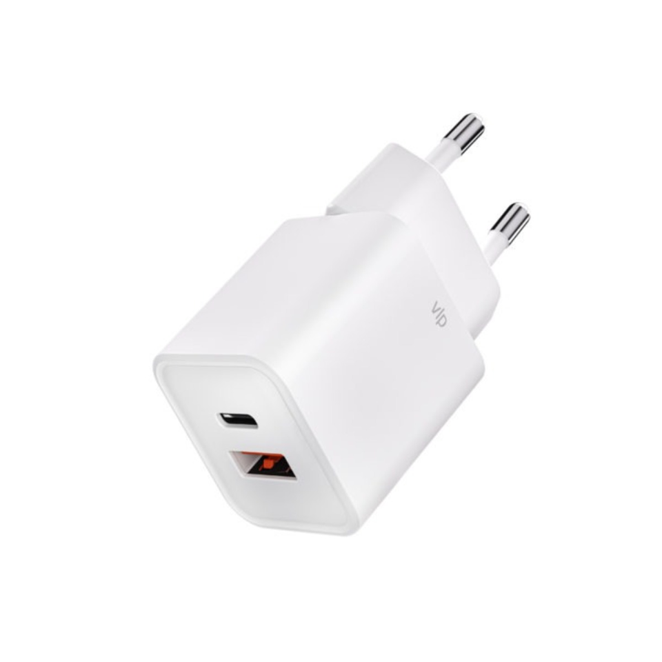 Адаптер VLP G-Charge USB-A + USB-C 30W (White)