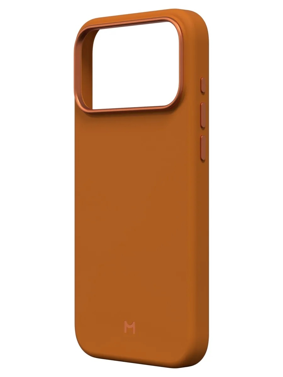 Чехол Magssory для iPhone 17 Pro Max, экокожа, с магнитами, совместимый с MagSafe (оранжевый)